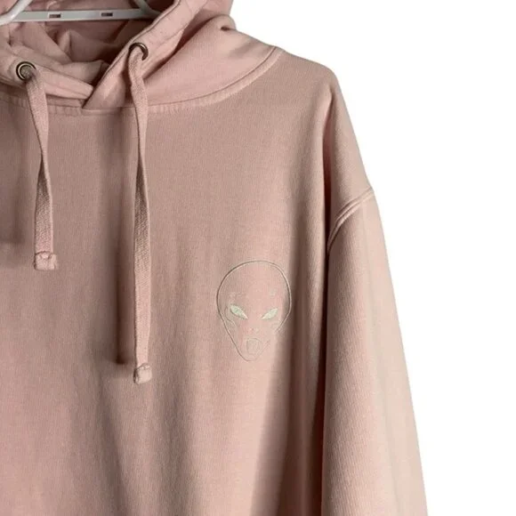 RIPNDIP Unisex Pink Graphic Alien "We Out Here" Cozy Casual Sweatshirt Hoodie - Picture 3 of 10